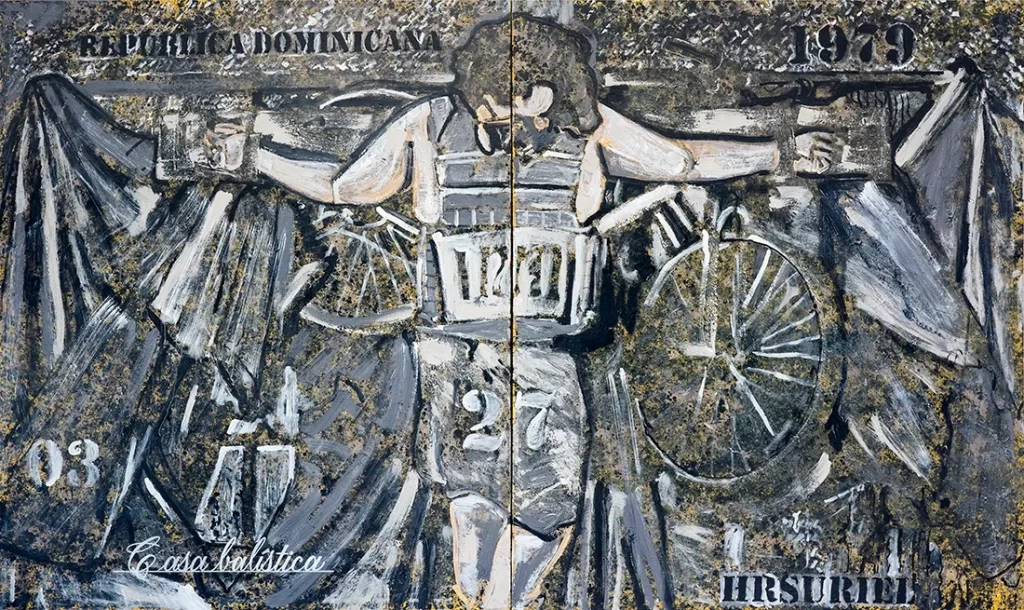 2.-HRSuriel.-Lucky-Debonair.-Nueva-crucifixion.-Acrilica-sobre-tela-104x62-pulgadas-2018.