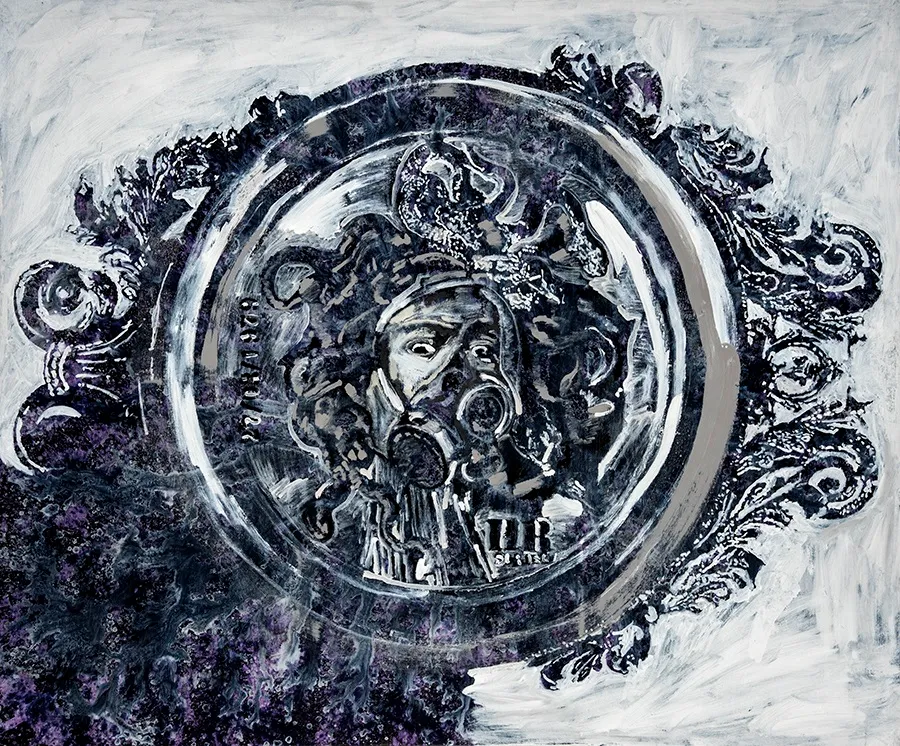 4.-HRSuriel.-Iron-Liege.-Circulo-diabolico.-Acrilica-sobre-tela-62x52-pulgadas-2019.